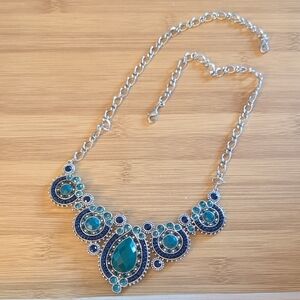 Elegant Silver and Blue Necklace